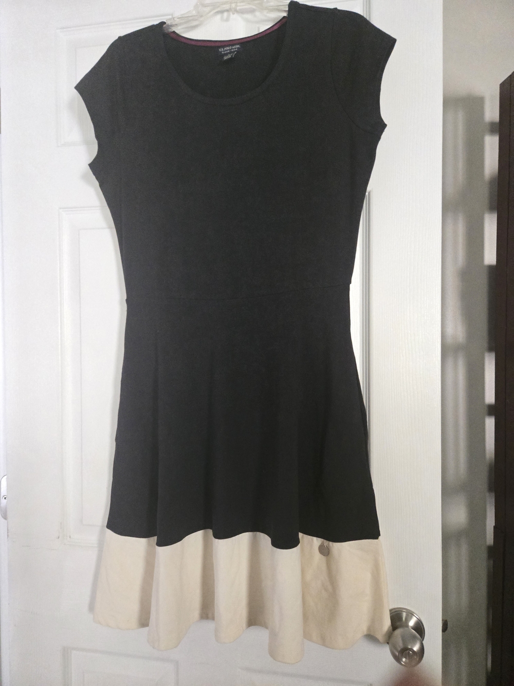 U.S. Polo Assn. Black Dress with Cream Hem